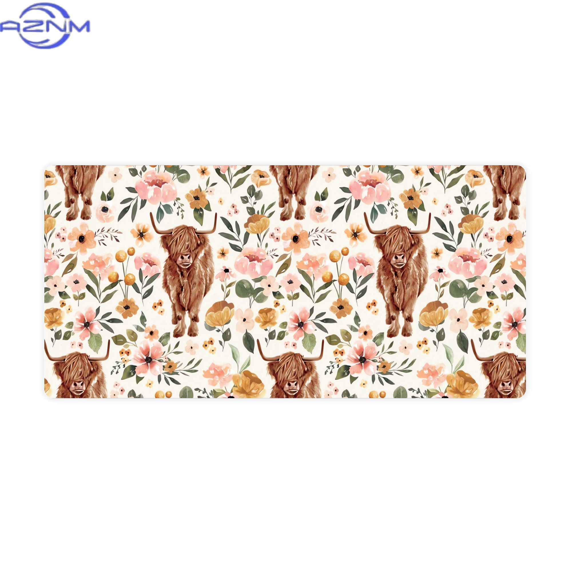 Cow Mat Rubber - Tapete de Mesa Estético Floral Boho