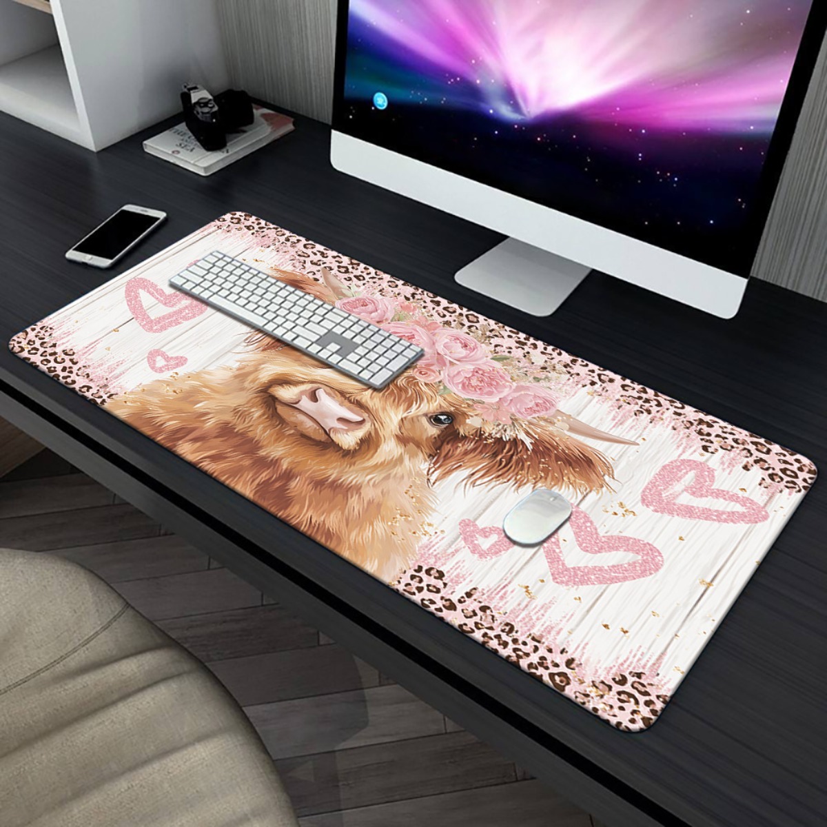 Tapete de Mesa Highland Cow co - Cow Mat Rubber avaliação e preço
